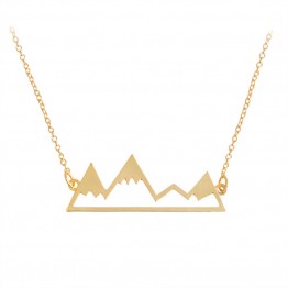 Unique Design Snow Mountain Hollow Pendant Necklace Personality 3 Colors Women Necklace Sweater Chain Jewelry For Youth Vigor 